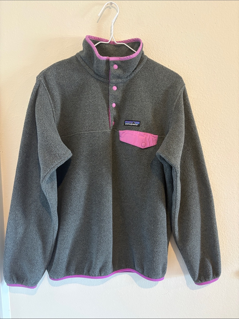 Patagonia Gray and Pink Sweatshirt